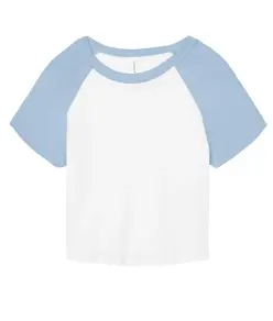 Baby t-shirt donna con maniche raglan a micro costine Bella Canvas