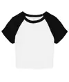 Baby t-shirt donna con maniche raglan a micro costine Bella Canvas