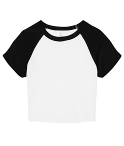 Baby t-shirt donna con maniche raglan a micro costine Bella Canvas