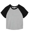 Baby t-shirt donna con maniche raglan a micro costine Bella Canvas