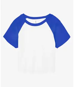 Baby t-shirt donna con maniche raglan a micro costine Bella Canvas