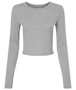 Baby t-shirt micro a costine a maniche lunghe donna Bella Canvas