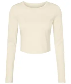 Baby t-shirt micro a costine a maniche lunghe donna Bella Canvas