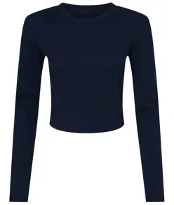 Baby t-shirt micro a costine a maniche lunghe donna Bella Canvas