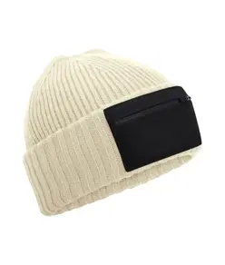 Berretto con patch con cerniera Beechfield