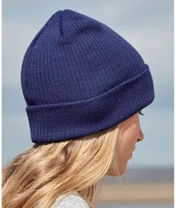 Berretto in maglia fine di cotone biologico Beechfield