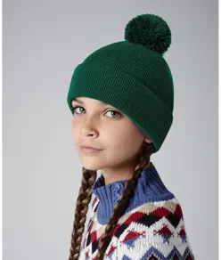 Berretto junior originale con pompon Beechfield