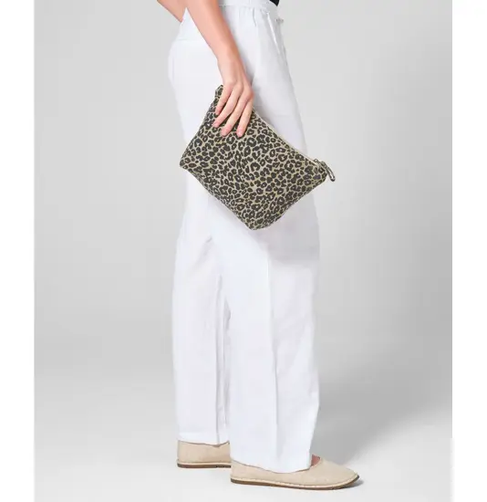 Borsa per accessori in tela con stampa leopardata Westford Mill