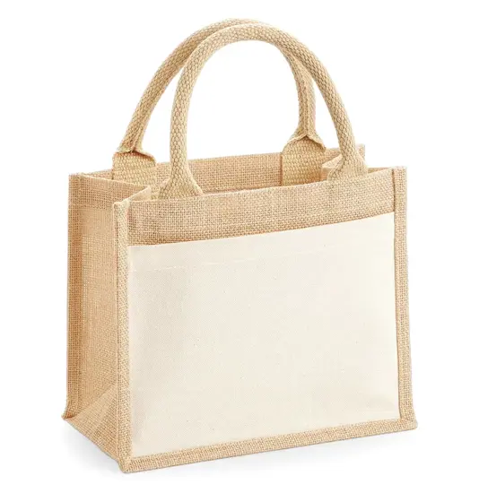Borsa regalo in iuta con tasca in cotone Westford Mill