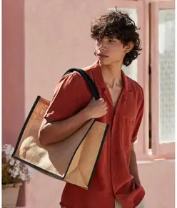 Borsa shopper classica in iuta naturale inamidata Westford Mill