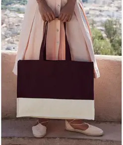 Borsa shopper EarthAware® in cotone biologico a contrasto Westford Mill