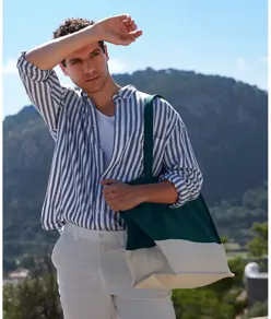 Borsa shopper EarthAware® in cotone biologico a contrasto Westford Mill