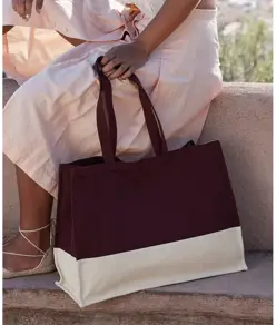 Borsa shopper EarthAware® in cotone biologico a contrasto Westford Mill