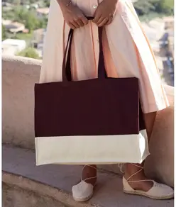 Borsa shopper EarthAware® in cotone biologico a contrasto Westford Mill