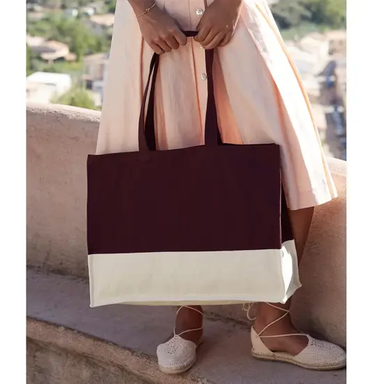 Borsa shopper EarthAware® in cotone biologico a contrasto Westford Mill
