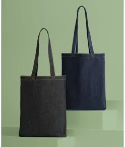 Borsa shopper in denim con fondo piatto Nutshell