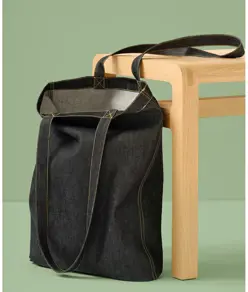 Borsa shopper in denim con fondo piatto Nutshell