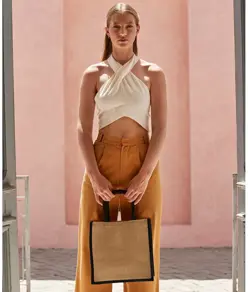Borsa tote media in iuta naturale inamidata Westford Mill