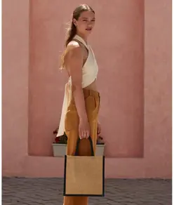 Borsa tote media in iuta naturale inamidata Westford Mill
