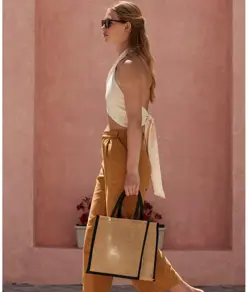 Borsa tote media in iuta naturale inamidata Westford Mill