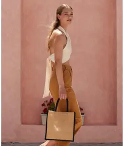 Borsa tote media in iuta naturale inamidata Westford Mill