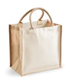 Borsa tote midi in iuta Printers Westford Mill