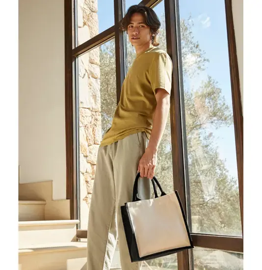 Borsa tote midi in iuta Printers Westford Mill