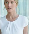 Camicetta da donna a maniche corte con pieghe frontali Henbury