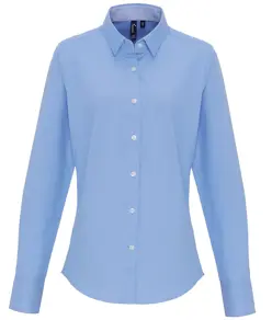 Camicetta da donna a righe Oxford ricca di cotone Premier