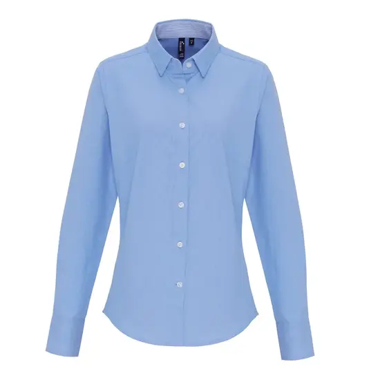 Camicetta da donna a righe Oxford ricca di cotone Premier
