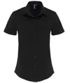 Camicetta stretch donna a maniche corte in popeline di cotone Premier