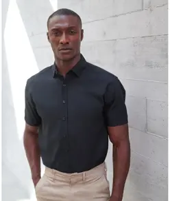 Camicia a maniche corte Coolplus® effetto cotone Henbury