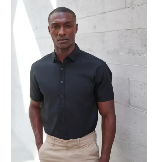 Camicia a maniche corte Coolplus® effetto cotone Henbury