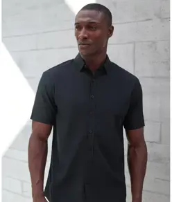 Camicia a maniche corte Coolplus® effetto cotone Henbury