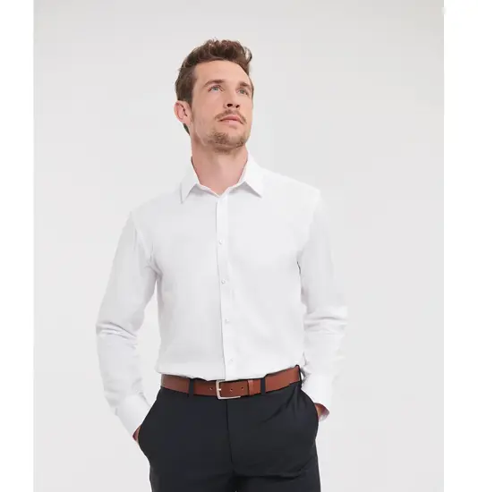 Camicia a maniche lunghe a spina di pesce Russell