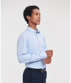 Camicia a maniche lunghe a spina di pesce Russell