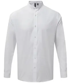 Camicia a maniche lunghe alla coreana con colletto a fascia Premier