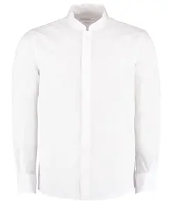 Camicia a maniche lunghe con collo alla coreana (tailored fit) Kustom Kit