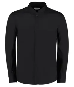 Camicia a maniche lunghe con collo alla coreana (tailored fit) Kustom Kit