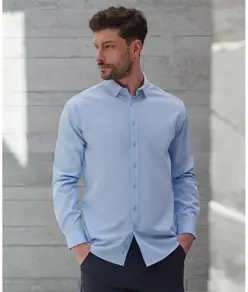 Camicia a maniche lunghe 'effetto cotone' Coolplus® Henbury