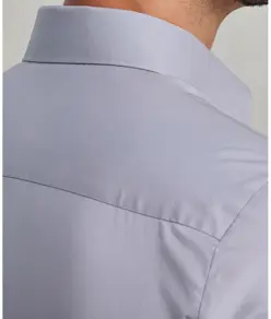 Camicia a maniche lunghe elasticizzata in popeline di cotone Premier