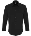 Camicia a maniche lunghe elasticizzata in popeline di cotone Premier