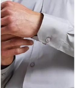 Camicia a maniche lunghe elasticizzata in popeline di cotone Premier