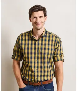 Camicia a maniche lunghe in cotone a quadri Mulligan Premier