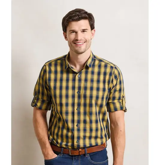 Camicia a maniche lunghe in cotone a quadri Mulligan Premier