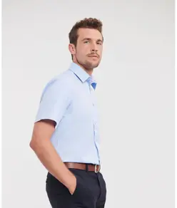 Camicia a spina di pesce a maniche corte Russell