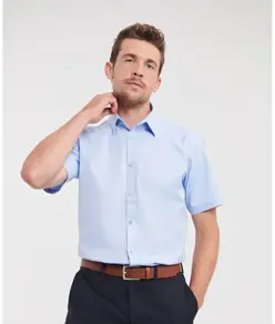 Camicia a spina di pesce a maniche corte Russell