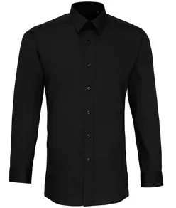 Camicia attillata a maniche lunghe in popeline Premier
