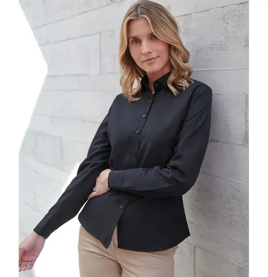 Camicia Coolplus® a maniche lunghe 'cotton-feel' da donna Henbury