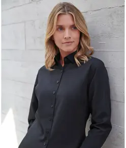 Camicia Coolplus® a maniche lunghe 'cotton-feel' da donna Henbury